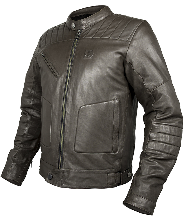 Cazadora moto Hevick Garage en cuero negro