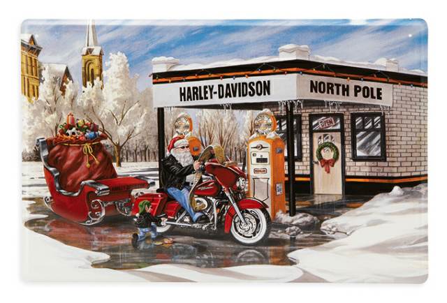 Chapa Harley-Davidson decorativa, navidad Harley-D